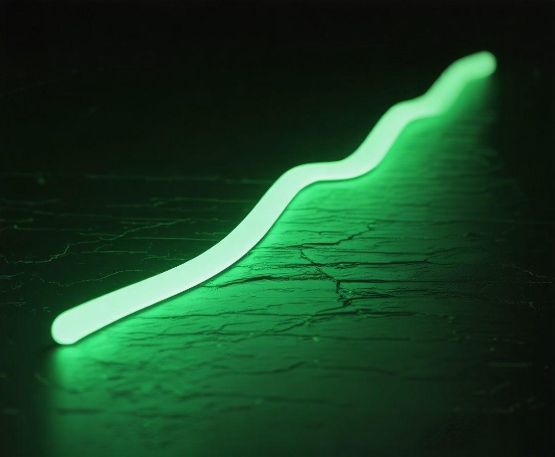 Abstrakte 3D-Visualisierung eines steigenden Kurses