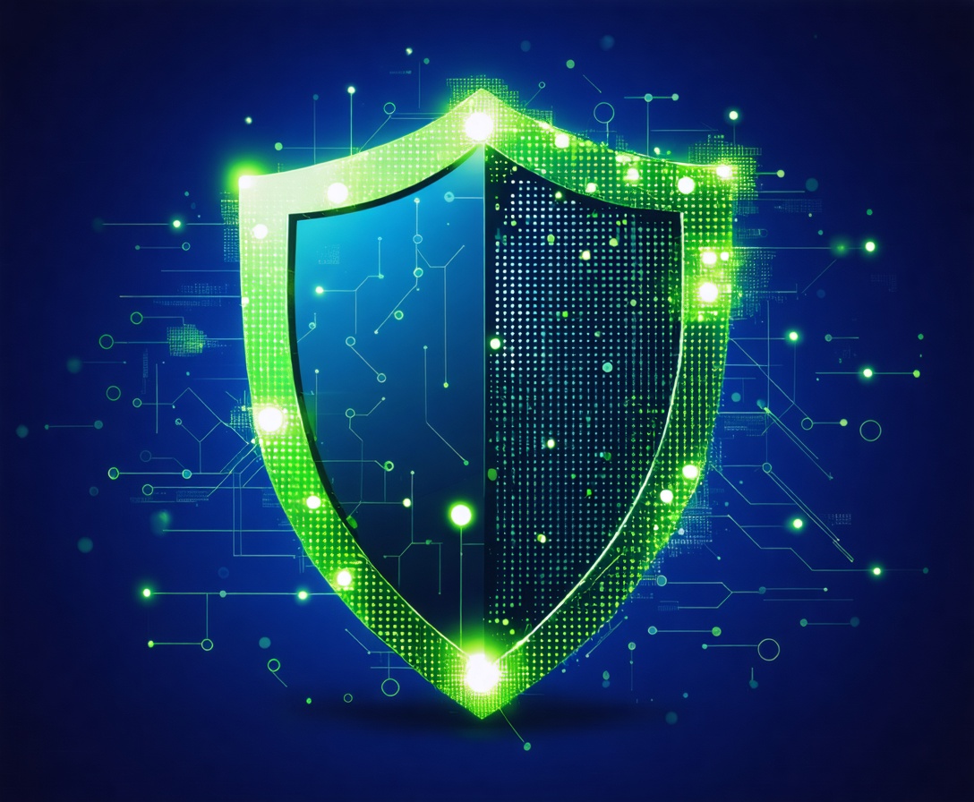 Abstrakte Visualisierung von Datensicherheit und Netzwerken